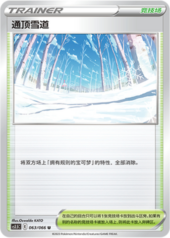 頂への雪道