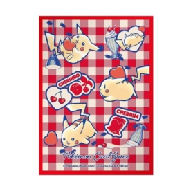 ピカチュウとハート【レッド】デッキシールド