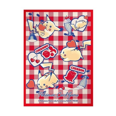 ピカチュウとハート【レッド】デッキシールド